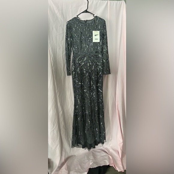 Mac Duggal 5124 NWT BEADED LONG SLEEVE EVENING GOWN - Picture 4 of 10